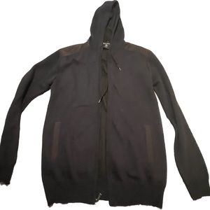 Men’s Large Blue Zippered Sweater with two pockets and hood